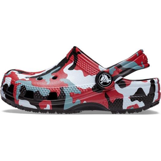 Crocs Kids Classic Camo Clog Black/Red 4 US Unisex Toddler