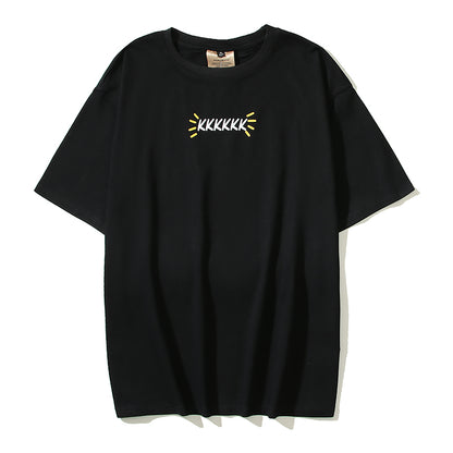 2023 Summer Cotton Men's Oversize Letter Print T-Shirt