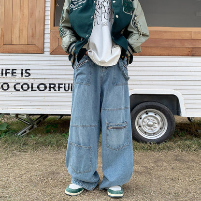 Men's Oversized Baggy Denim Pants in Blue