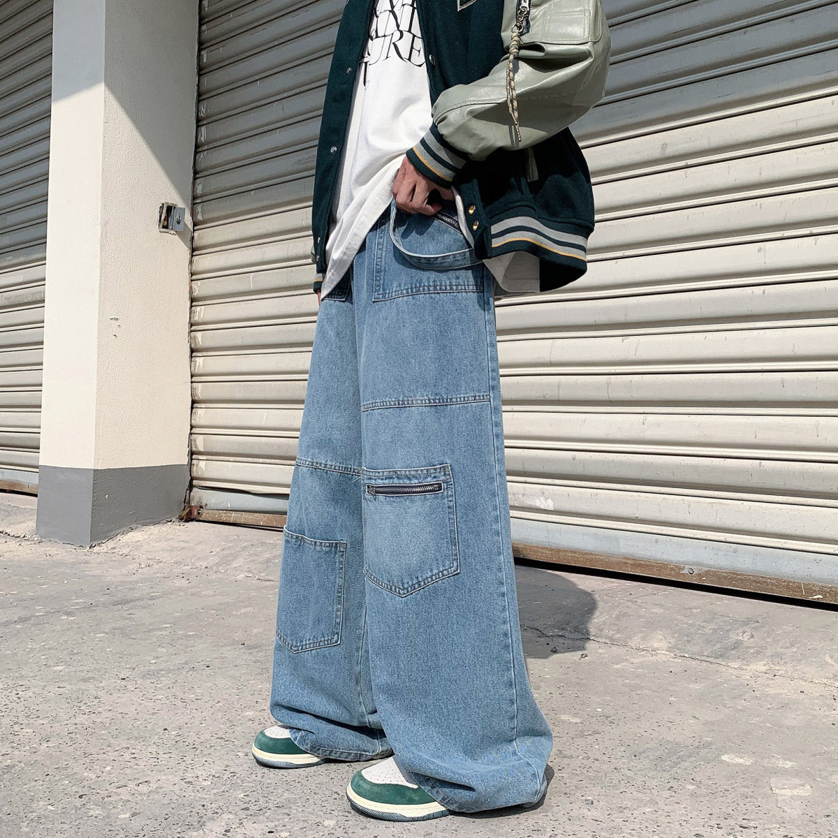 Men's Oversized Baggy Denim Pants in Blue