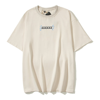 2023 Summer Cotton Men's Oversize Letter Print T-Shirt