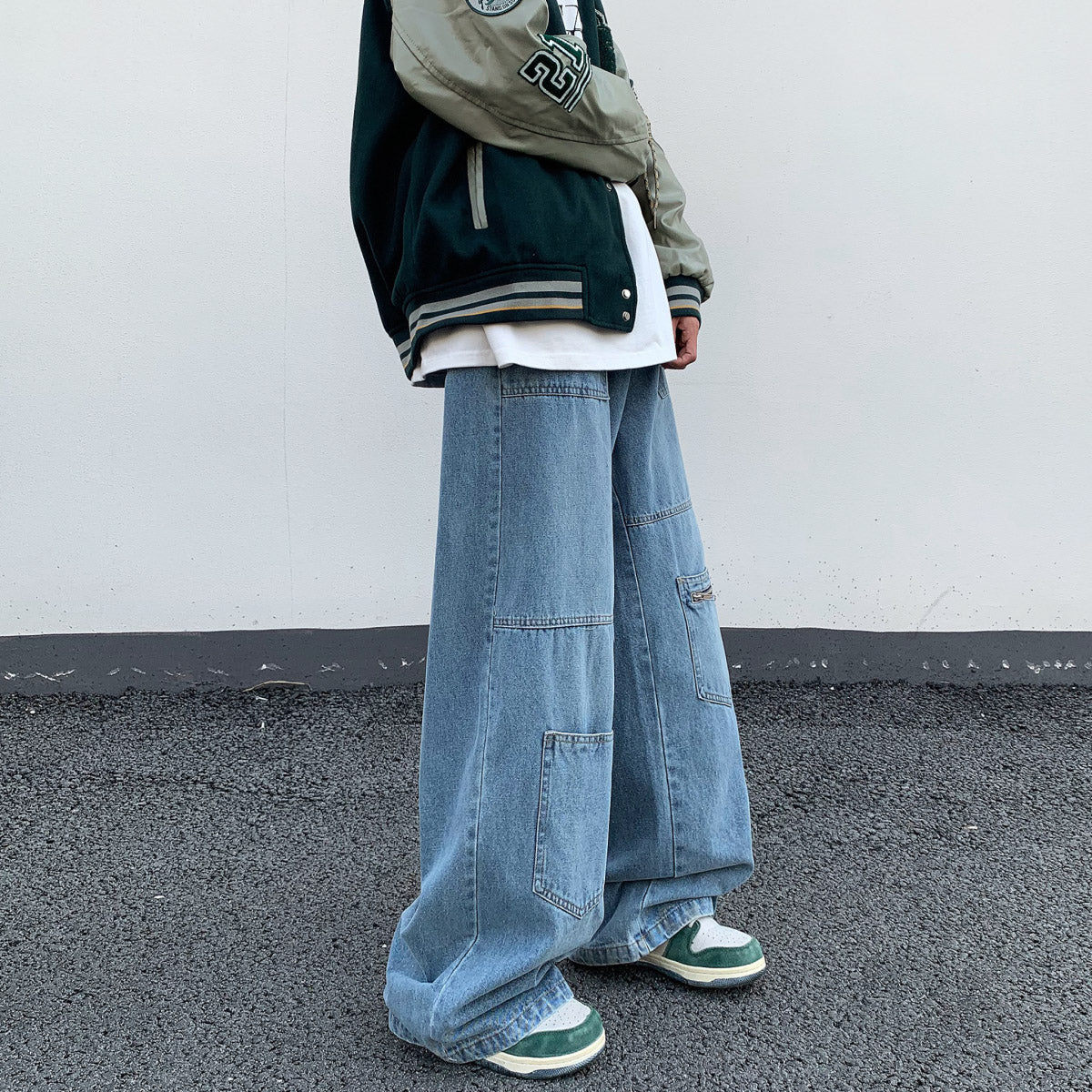 Men's Oversized Baggy Denim Pants in Blue