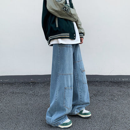Men's Oversized Baggy Denim Pants in Blue