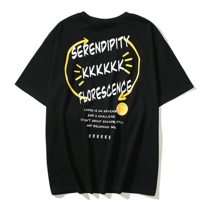 2023 Summer Cotton Men's Oversize Letter Print T-Shirt