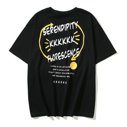 2023 Summer Cotton Men's Oversize Letter Print T-Shirt