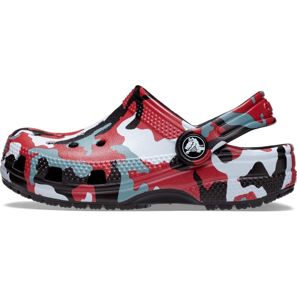 Crocs Kids Classic Camo Clog Black/Red 4 US Unisex Toddler