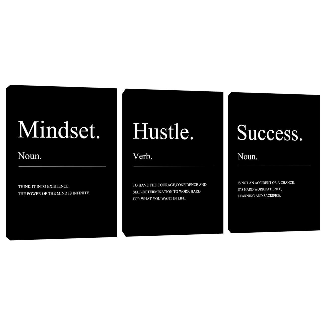 Large Motivational Office Wall Decor Mindset Canvas Wall Art Hustle Posters Prints Entrepreneur Success Paintings Picture Artwork Inspirational Home Bedroom Living Room Decorations(72" Wx36 H)