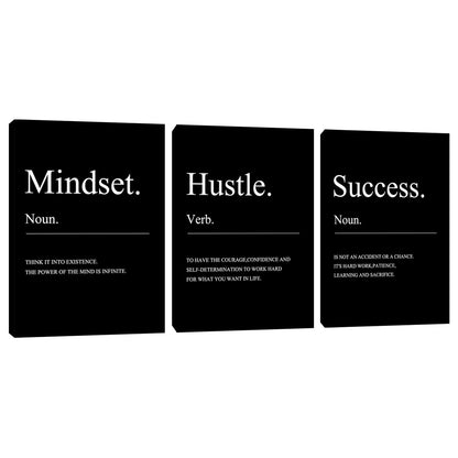 Large Motivational Office Wall Decor Mindset Canvas Wall Art Hustle Posters Prints Entrepreneur Success Paintings Picture Artwork Inspirational Home Bedroom Living Room Decorations(72" Wx36 H)